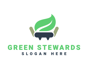 Eco Leaf Chair Furniture logo design