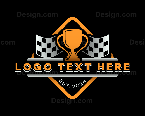 Car Racing Trophy Cups Logo