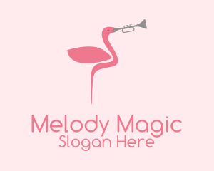 Flamingo Trumpet Player  Logo