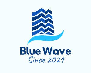Blue Condominium Wave logo design
