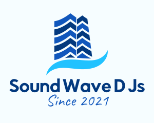 Blue Condominium Wave logo design