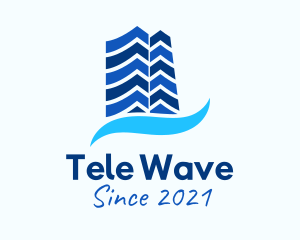 Blue Condominium Wave logo design