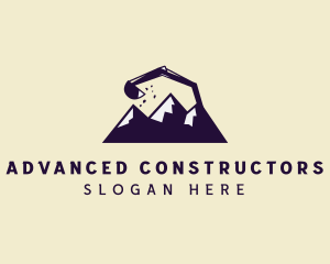 Mountain Construction Excavator  logo design