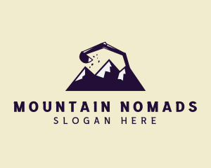 Mountain Construction Excavator  logo design