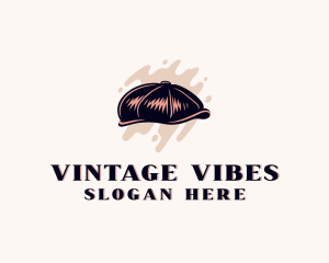 Vintage Beret Hat logo design