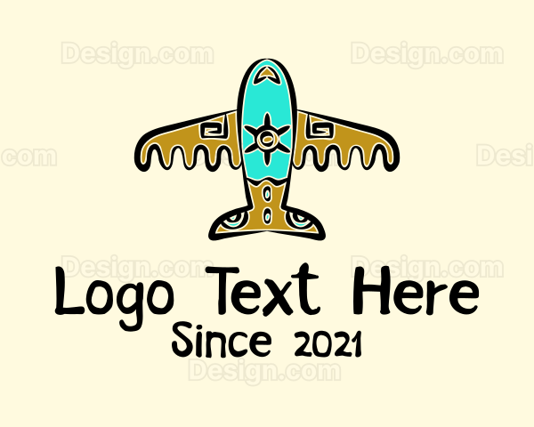 Mayan Airplane Travel Logo