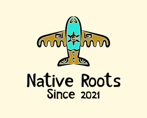 Native Airplane Travel  logo design