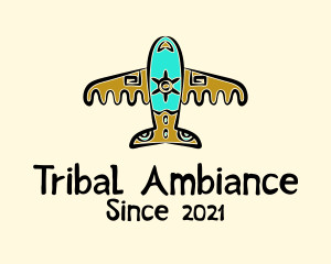 Native Airplane Travel  logo design