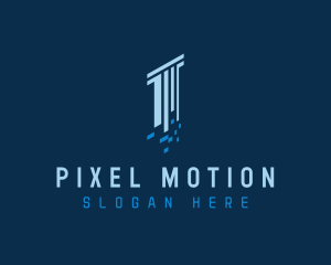 Digital Pixel Column logo design