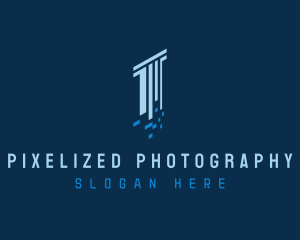 Digital Pixel Column logo design