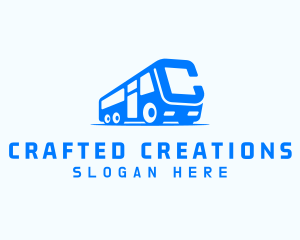 Bus Van Letter C logo design