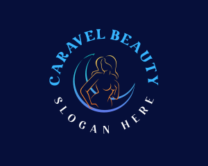 Beautiful Woman Crescent logo design