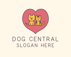 Heart Dog Cat Veterinary  logo design