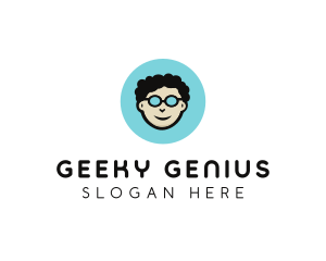 Geek Eyeglass Boy logo design