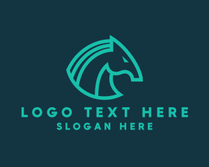 Modern Tech Trojan Horse  logo design