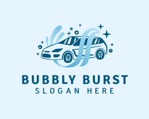 Sedan Car Wash Cleaning logo design