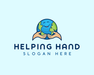 Earth Hands Globe logo design