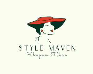 Beautiful Hat Woman logo design