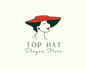 Beautiful Hat Woman logo design