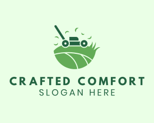 Lawn Mower Grass Yard logo design