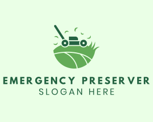 Lawn Mower Grass Yard logo design