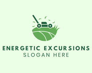 Lawn Mower Grass Yard logo design