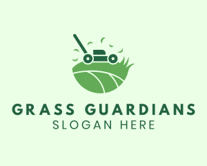 Lawn Mower Grass Yard logo design