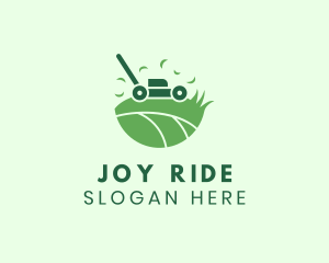 Lawn Mower Grass Yard logo design