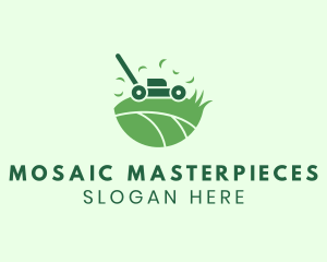 Lawn Mower Grass Yard logo design