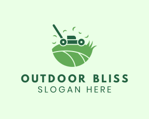 Lawn Mower Grass Yard logo design