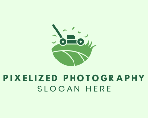 Lawn Mower Grass Yard logo design