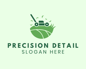 Lawn Mower Grass Yard logo design