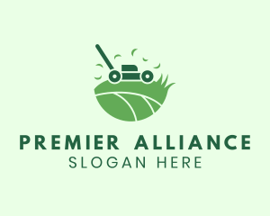 Lawn Mower Grass Yard logo design