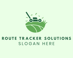 Lawn Mower Grass Yard logo design