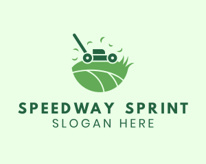 Lawn Mower Grass Yard logo design