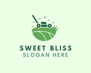 Lawn Mower Grass Yard logo design