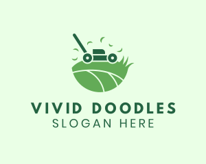 Lawn Mower Grass Yard logo design