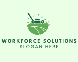 Lawn Mower Grass Yard logo design