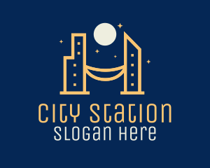 Night City Skyline logo design