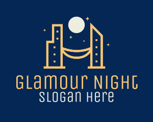 Night City Skyline logo design