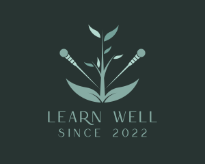 Wellness Needle Plant logo design