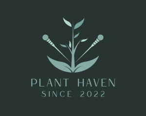 Wellness Needle Plant logo design