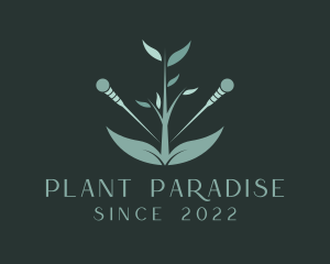 Wellness Needle Plant logo design