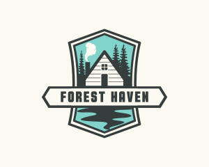 Outdoor Forest Cabin logo design