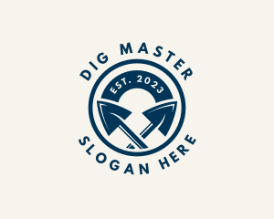 Digging Shovel Gardening logo design