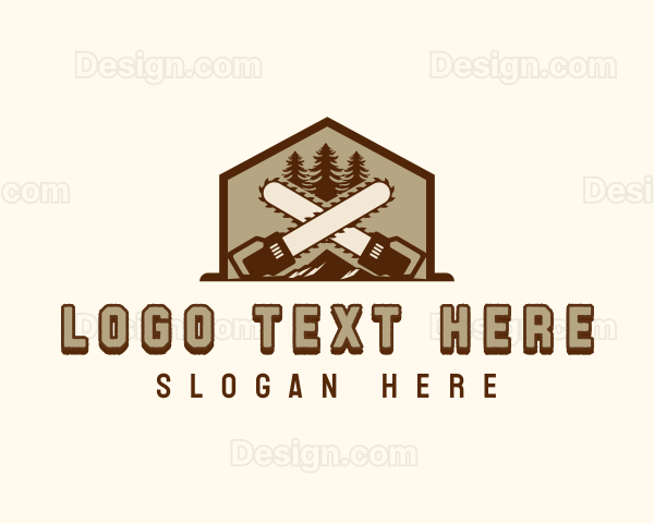 Tree Cutting Chainsaw Logo