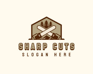 Tree Cutting Chainsaw logo design