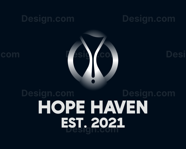 Modern Metallic Hourglass Logo