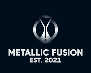 Modern Metallic Hourglass logo
