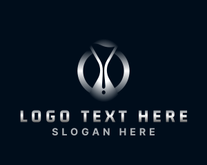 Modern Metallic Hourglass logo